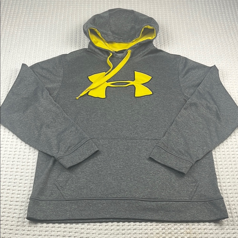 Under Armour Men's Size Small Gray and Yellow Hoodie Pre Owned